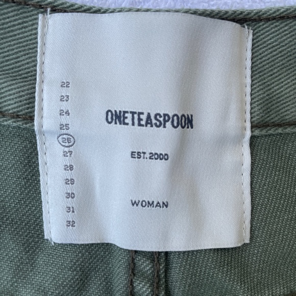 ONE TEASPOON BANDITS DENIM SHORT in SUPER KHAKI - Picture 4 of 7